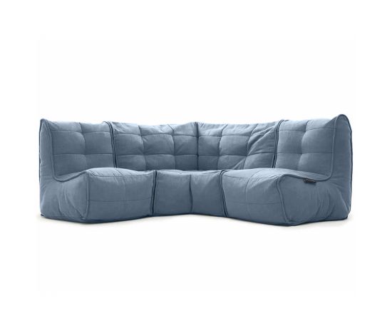 Бескаркасный модульный угловой диван Mod3 Cozy Corner™ - Keystone Grey (светло-серый), Цвет: Blue Jazz, Категория ткани: Шенилл, изображение 3