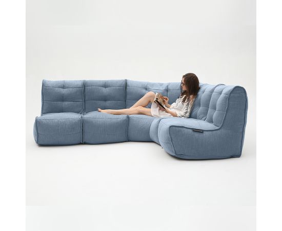 Модульный четырехместный диван Mod4 L Sofa™ - Keystone Grey (светло-серый), Цвет: Blue Jazz, Категория ткани: Шенилл, изображение 3