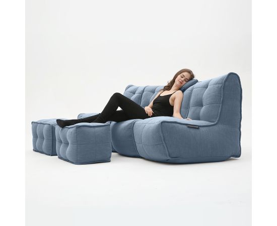 Бескаркасный модульный диван Mod4 Quad Couch™ - Keystone Grey (светло-серый), Цвет: Blue Jazz, Категория ткани: Шенилл, изображение 3