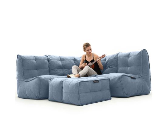 Бескаркасный угловой диван для троих Mod4 Corner Deluxe™ - Keystone Grey (светло-серый), Цвет: Blue Jazz, Категория ткани: Шенилл, изображение 3