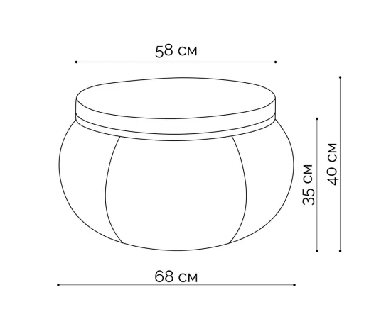 Бескаркасный пуф Wing Ottoman™ - Oceana (синий), Цвет: Navy Sky, Категория ткани: Оксфорд, изображение 4