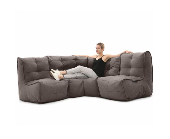 Бескаркасный модульный угловой диван Mod3 Cozy Corner™ - Keystone Grey (светло-серый), Цвет: Hot Chocolate, Категория ткани: Шенилл, изображение 4