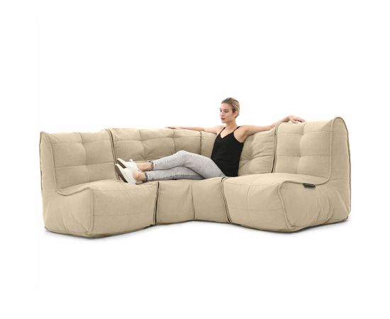 Бескаркасный модульный угловой диван Mod3 Cozy Corner™ - Keystone Grey (светло-серый), Цвет: Eco Weave, Категория ткани: Шенилл, изображение 4