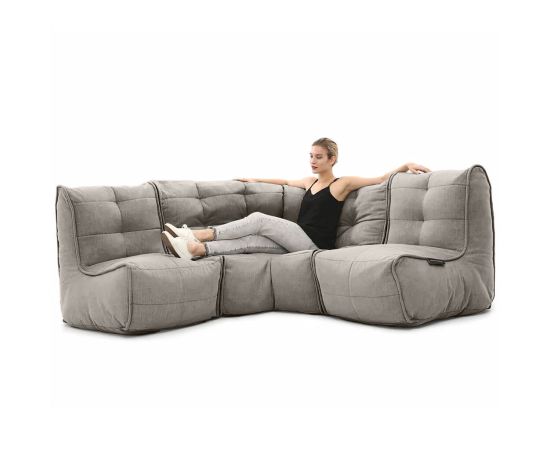 Бескаркасный модульный угловой диван Mod3 Cozy Corner™ - Keystone Grey (светло-серый), Цвет: Keystone Grey, Категория ткани: Шенилл, изображение 4