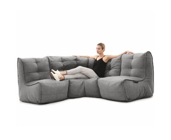 Бескаркасный модульный угловой диван Mod3 Cozy Corner™ - Keystone Grey (светло-серый), Цвет: Luscious Grey, Категория ткани: Шенилл, изображение 4