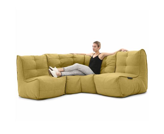 Бескаркасный модульный угловой диван Mod3 Cozy Corner™ - Yellow Shine (желтый), Цвет: Yellow Shine, Категория ткани: Шенилл, изображение 4