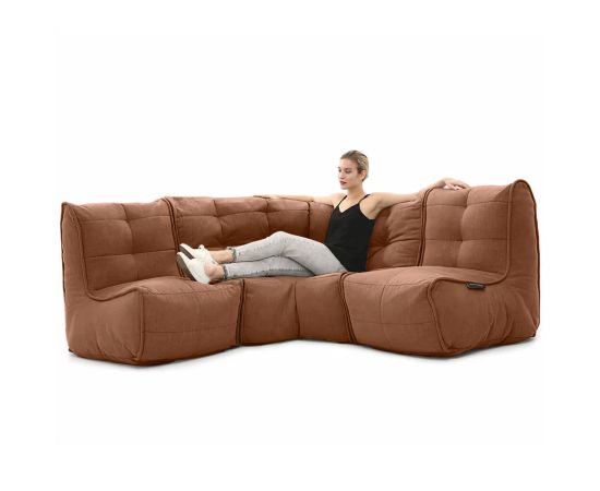 Бескаркасный модульный угловой диван Mod3 Cozy Corner™ - Keystone Grey (светло-серый), Цвет: Terra Cocta, Категория ткани: Шенилл, изображение 4