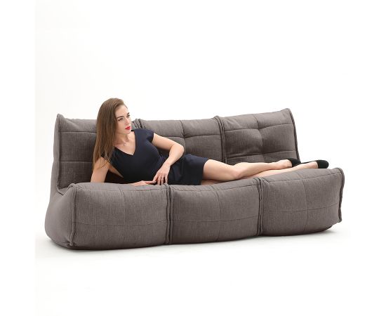 Бескаркасный модульный диван для троих Mod3 Movie Couch™ - Keystone Grey (светло-серый), Цвет: Hot Chocolate, Категория ткани: Шенилл, изображение 4