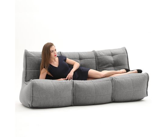Бескаркасный модульный диван для троих Mod3 Movie Couch™ - Keystone Grey (светло-серый), Цвет: Luscious Grey, Категория ткани: Шенилл, изображение 5