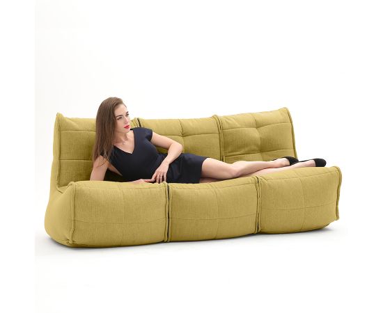 Бескаркасный модульный диван для троих Mod3 Movie Couch™ - Keystone Grey (светло-серый), Цвет: Yellow Shine, Категория ткани: Шенилл, изображение 5