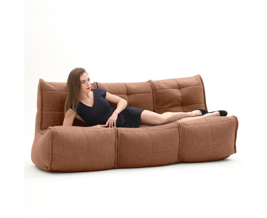 Бескаркасный модульный диван для троих Mod3 Movie Couch™ - Keystone Grey (светло-серый), Цвет: Terra Cocta, Категория ткани: Шенилл, изображение 5