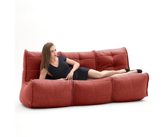 Бескаркасный модульный диван для троих Mod3 Movie Couch™ - Keystone Grey (светло-серый), Цвет: Wildberry Deluxe, Категория ткани: Шенилл, изображение 5