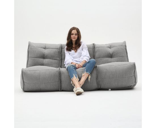 Бескаркасный модульный диван для троих Mod3 Movie Couch™ - Keystone Grey (светло-серый), Цвет: Luscious Grey, Категория ткани: Шенилл, изображение 6
