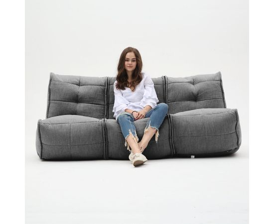Бескаркасный модульный диван для троих Mod3 Movie Couch™ - Keystone Grey (светло-серый), Цвет: Black Sapphire, Категория ткани: Шенилл, изображение 6