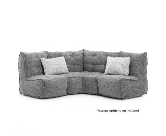 Бескаркасный модульный угловой диван Mod3 Cozy Corner™ - Luscious Grey (серый), Цвет: Luscious Grey, Категория ткани: Sofa Weave