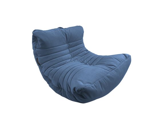 Бескаркасное кресло Acoustic Sofa Blue Jazz (синее) велюр