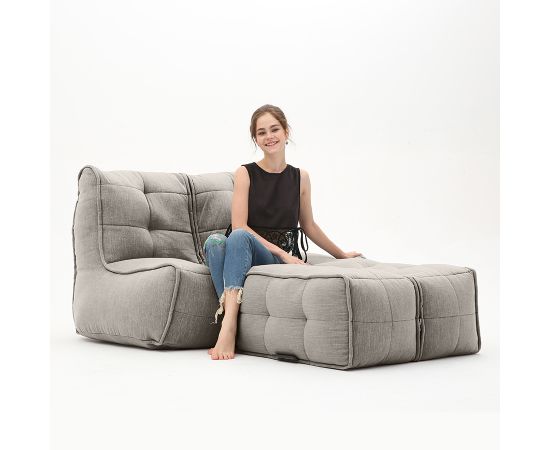 Бескаркасный двухместный диван Twin Couch Deluxe™ - Keystone Grey (светло-серый шенилл), Цвет: Keystone Grey, Категория ткани: Шенилл, изображение 2