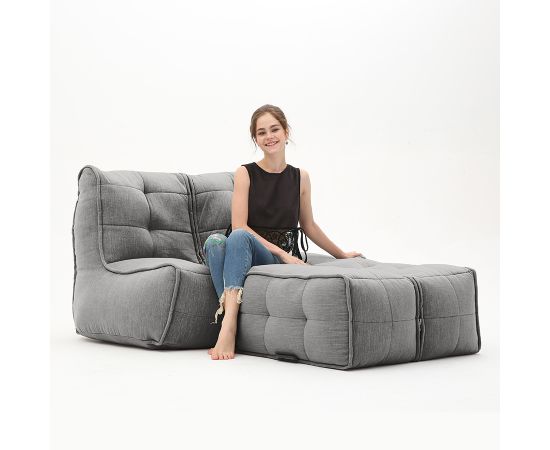 Бескаркасный двухместный диван Twin Couch Deluxe™ - Luscious Grey (серый шенилл), Цвет: Luscious Grey, Категория ткани: Шенилл, изображение 2