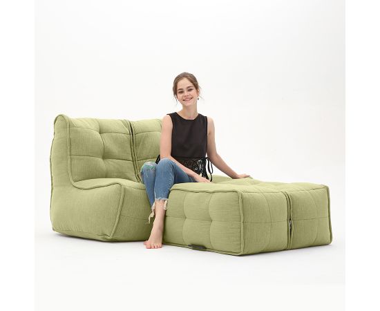 Бескаркасный двухместный диван Twin Couch Deluxe™ - Lime Citrus (светло-зеленый шенилл), Цвет: Lime Citrus, Категория ткани: Шенилл, изображение 2