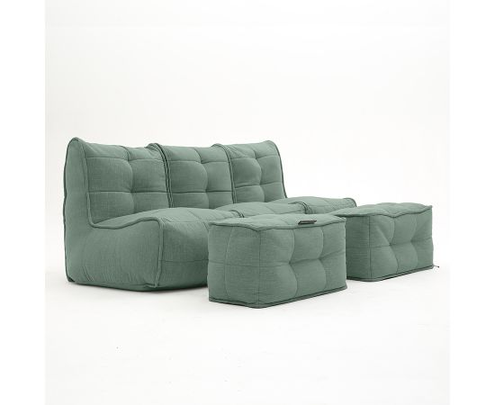 Бескаркасный трехместный диван с двумя оттоманками Mod3 Movie Couch Deluxe™ - Pepper Mint (светло-зеленый шенилл), Цвет: Pepper Mint, Категория ткани: Шенилл, изображение 3