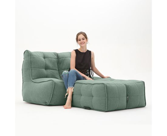 Бескаркасный двухместный диван Twin Couch Deluxe™ - Pepper Mint (мятный шенилл), Цвет: Pepper Mint, Категория ткани: Шенилл, изображение 2