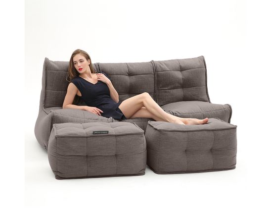 Бескаркасный трехместный диван с двумя оттоманками Mod3 Movie Couch Deluxe™ - Hot Chocolate (коричневый шенилл), Цвет: Hot Chocolate, Категория ткани: Шенилл, изображение 3