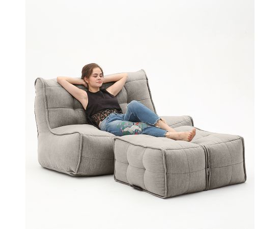 Бескаркасный двухместный диван Twin Couch Deluxe™ - Keystone Grey (светло-серый шенилл), Цвет: Keystone Grey, Категория ткани: Шенилл, изображение 3