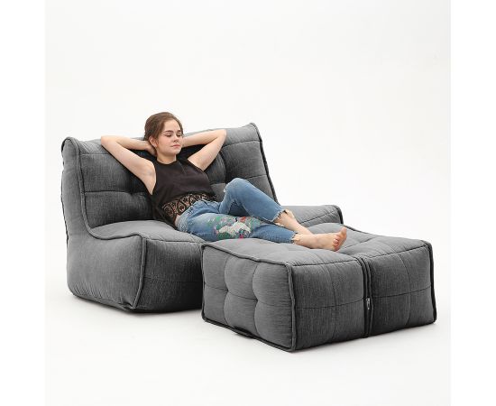 Бескаркасный двухместный диван Twin Couch Deluxe™ - Black Sapphire (черный шенилл), Цвет: Yellow Shine, Категория ткани: Велюр, изображение 3