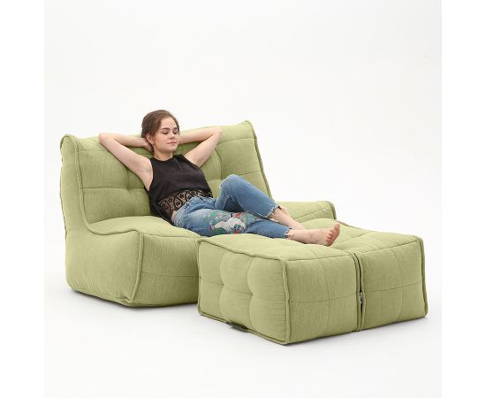 Бескаркасный двухместный диван Twin Couch Deluxe™ - Lime Citrus (светло-зеленый шенилл), Цвет: Lime Citrus, Категория ткани: Шенилл, изображение 3