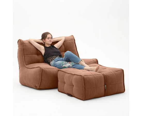 Бескаркасный двухместный диван Twin Couch Deluxe™ - Terra Cocta (терракотовый шенилл), Цвет: Terra Cocta, Категория ткани: Шенилл, изображение 3