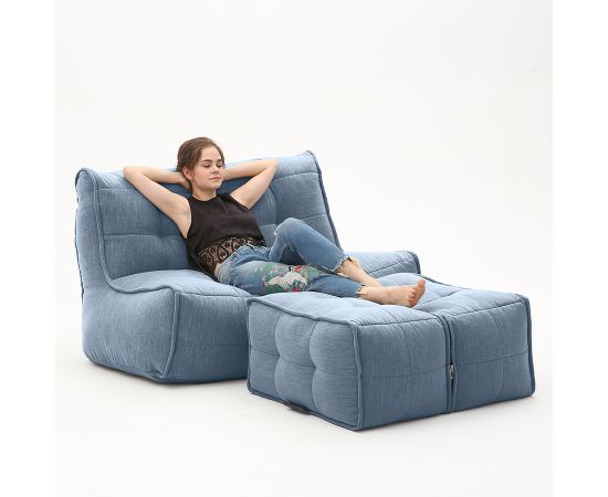 Бескаркасный двухместный диван Twin Couch Deluxe™ - Blue Jazz (синий шенилл), Цвет: Blue Jazz, Категория ткани: Шенилл, изображение 3