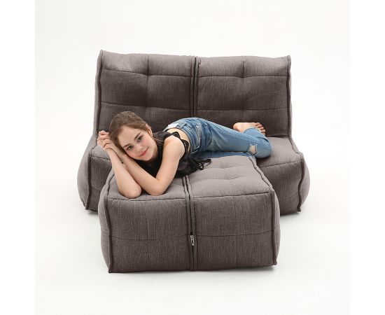 Бескаркасный двухместный диван Twin Couch Deluxe™ - Hot Chocolate (коричневый шенилл), Цвет: Hot Chocolate, Категория ткани: Шенилл, изображение 4