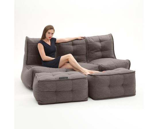 Бескаркасный трехместный диван с двумя оттоманками Mod3 Movie Couch Deluxe™ - Hot Chocolate (коричневый шенилл), Цвет: Hot Chocolate, Категория ткани: Шенилл, изображение 4