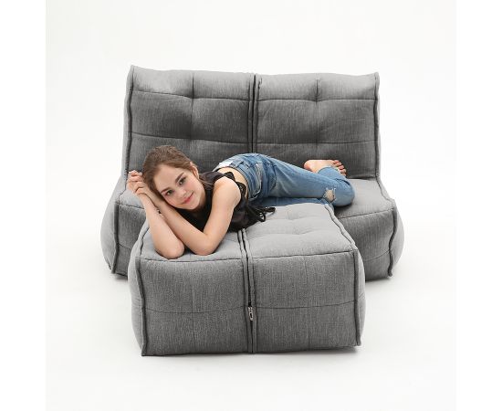 Бескаркасный двухместный диван Twin Couch Deluxe™ - Luscious Grey (серый шенилл), Цвет: Luscious Grey, Категория ткани: Шенилл, изображение 4