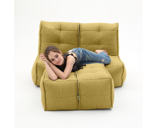 Бескаркасный двухместный диван Twin Couch Deluxe™ - Yellow Shine (желтый шенилл), Цвет: Yellow Shine, Категория ткани: Шенилл, изображение 4