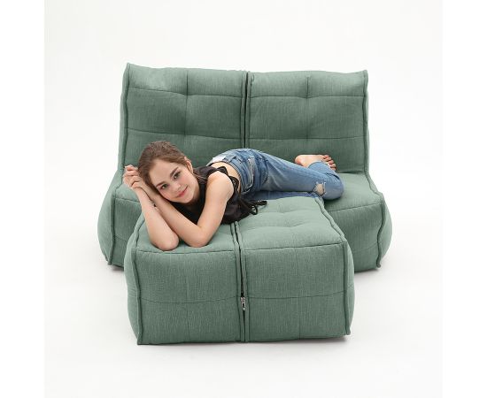 Бескаркасный двухместный диван Twin Couch Deluxe™ - Pepper Mint (мятный шенилл), Цвет: Pepper Mint, Категория ткани: Шенилл, изображение 4