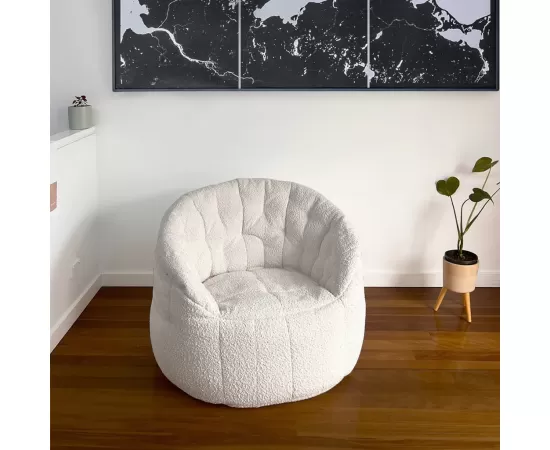 Купить бескаркасное кресло Butterfly Sofa - Infinity White (Искусственный мех)