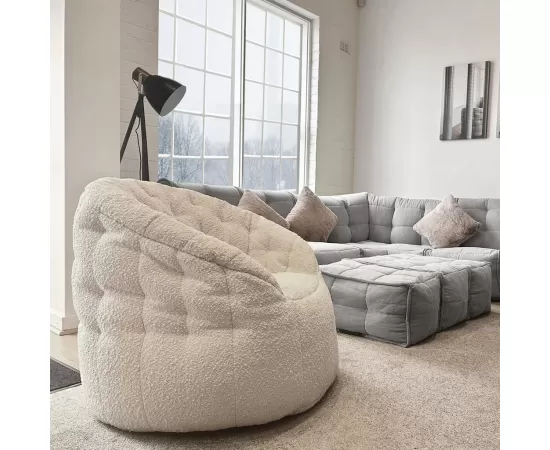 Дизайнерское кресло Butterfly Sofa™ - Infinity White (белый), Цвет: Eco Weave, Категория ткани: Искусственный мех