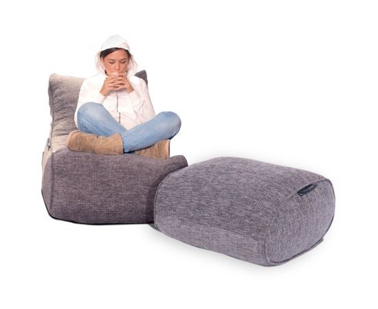 Комплект бескаркасной мебели Evolution Chaise - Luscious Grey (серый), Цвет: Luscious Grey, Категория ткани: Sofa Weave