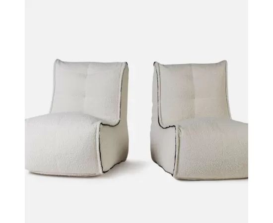 Бескаркасный двухместный диван Twin Couch™ - Infinity White (белый), Цвет: Infinity White, Категория ткани: Букле, изображение 2