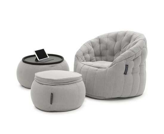 Комплект бескаркасной мебели Contempo Package - Keystone Grey (светло-серый), Цвет: Keystone Grey, Категория ткани: Sofa Weave, изображение 4