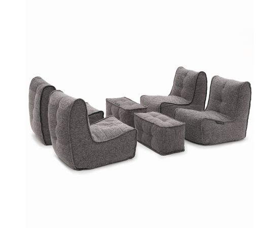 Бескаркасный модульный диван Mod4 Quad Couch™ - Luscious Grey (серый), Цвет: Luscious Grey, Категория ткани: Sofa Weave, изображение 2