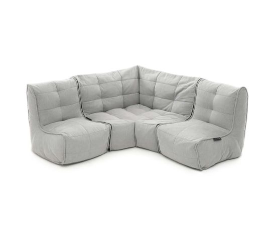 Бескаркасный модульный угловой диван Mod3 Cozy Corner™ - Keystone Grey (светло-серый), Цвет: Keystone Grey, Категория ткани: Sofa Weave, изображение 3