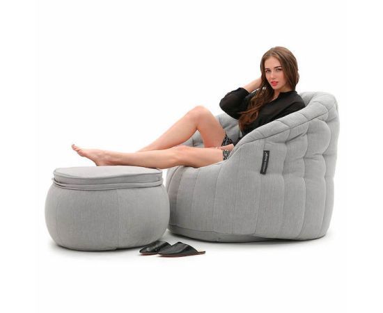 Комплект бескаркасной мебели Butterfly Chaise - Keystone Grey (светло-серый), Цвет: Keystone Grey, Категория ткани: Sofa Weave, изображение 3