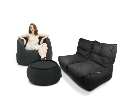 Комплект бескаркасной мебели Maison Package - Black Sapphire (черный), Цвет: Black Sapphire, Категория ткани: Sofa Weave, изображение 2