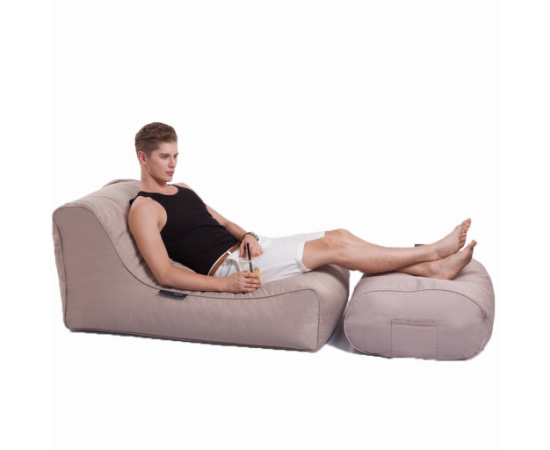 Комплект бескаркасной мебели для улицы Studio Chaise - Sandstorm (бежевый), Цвет: Sandstorm, Категория ткани: Оксфорд, изображение 2