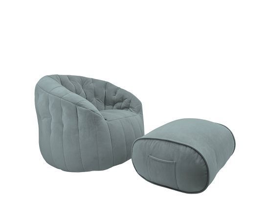 Комплект бескаркасной мебели Butterfly Sofa Deluxe - Keystone Grey (светло-серый велюр), Цвет: Keystone Grey, Категория ткани: Велюр, изображение 4 от производителя ambient lounge Комплект бескаркасной мебели Butterfly Sofa Deluxe - Keystone Grey (светло-серый велюр), Цвет: Keystone Grey, Категория ткани: Велюр, изображение 4