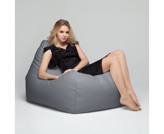 Широкое темно-серое кресло из замши Tivoli Lounger™ - Luscious Grey (темно-серая Замша), Цвет: Luscious Grey, Категория ткани: Замша, изображение 2