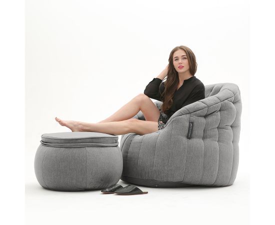 Комплект бескаркасной мебели Butterfly Chaise - Luscious Grey (темно-серый Шенилл), Цвет: Luscious Grey, Категория ткани: Шенилл, изображение 5