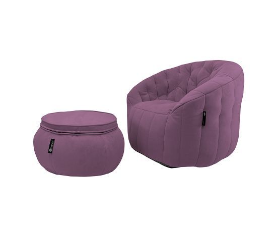 Комплект бескаркасной мебели Butterfly Chaise - Sakura Pink (розовый), Цвет: Sakura Pink, Категория ткани: Велюр, изображение 5